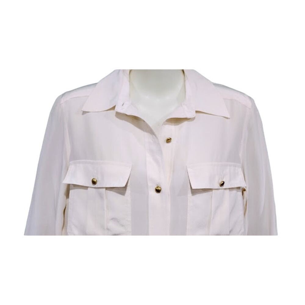 Marc by Marc Jacobs Long Sleeve‎ Button Down Blouse, Ivory, Size 4 NWT - Picture 2 of 7
